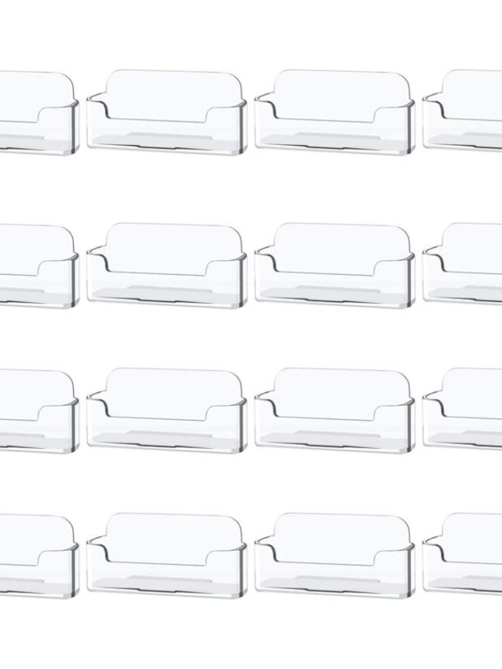 16 Pack Clear Desktop Business Card Holder Display, Plastic Business Card Stand